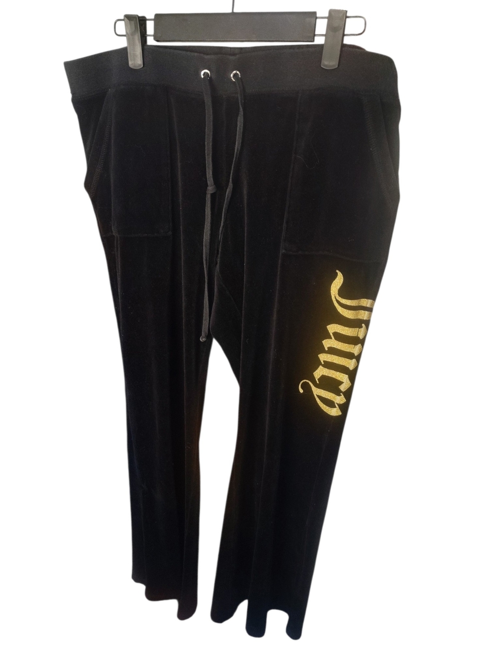 Juicy Couture Black Velour Joggers with Gold Script** Juicy Is Cracking A Lil